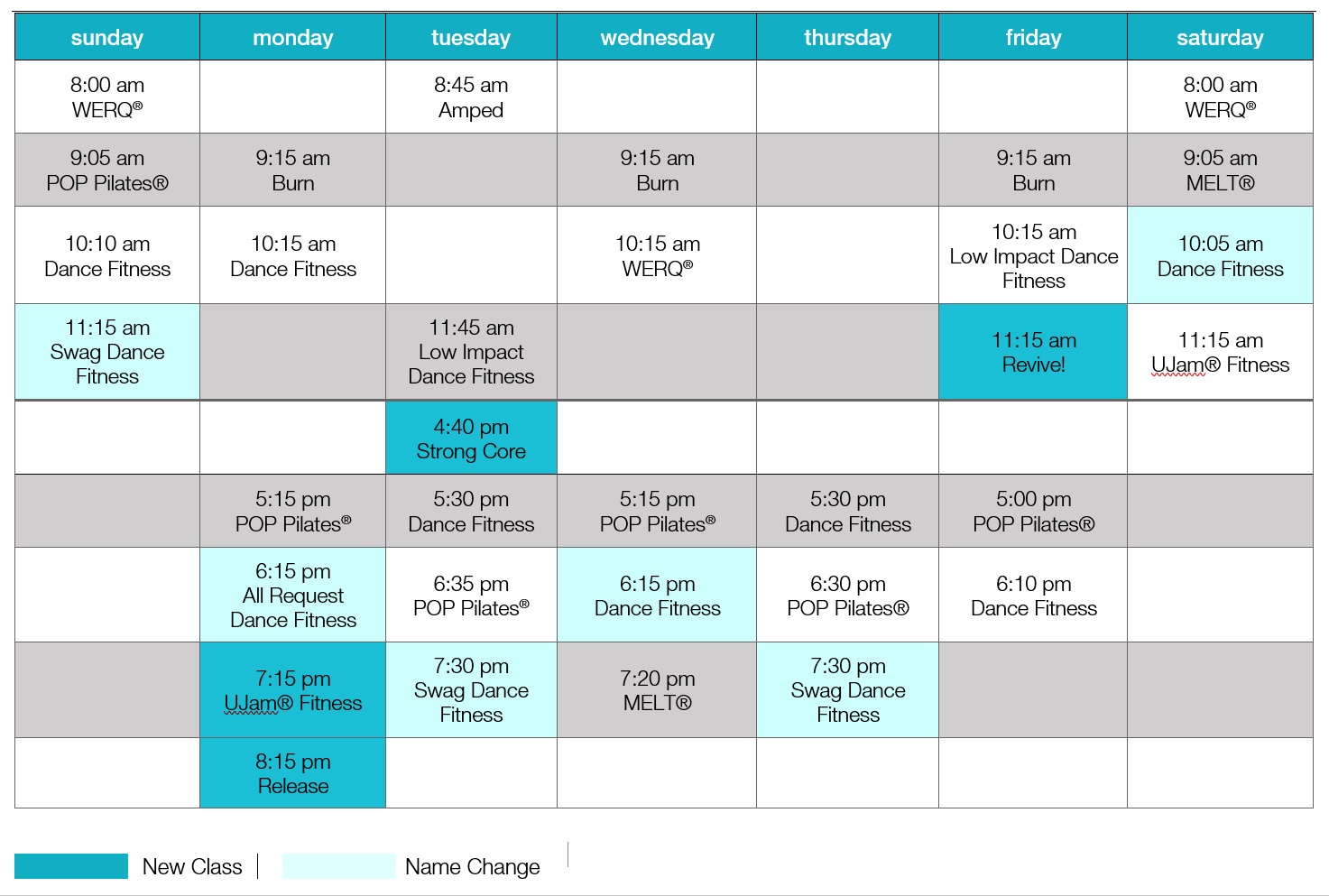 Spring 2023 schedule